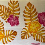 Paréo peint à la main végétation de Tahiti N°3