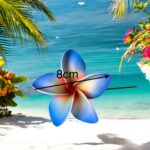 Fleur de Frangipanier bleu (artificielle)8cm