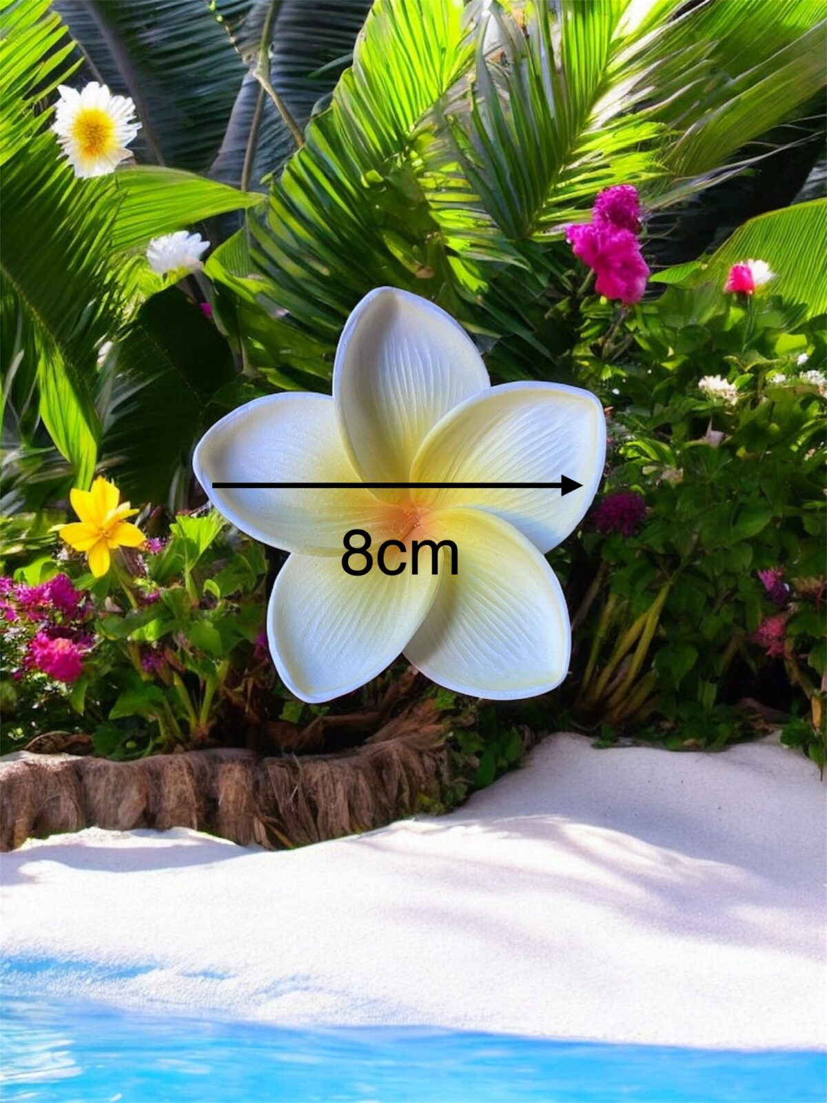 Fleur de Frangipanier d’Hawaï blanche jaune