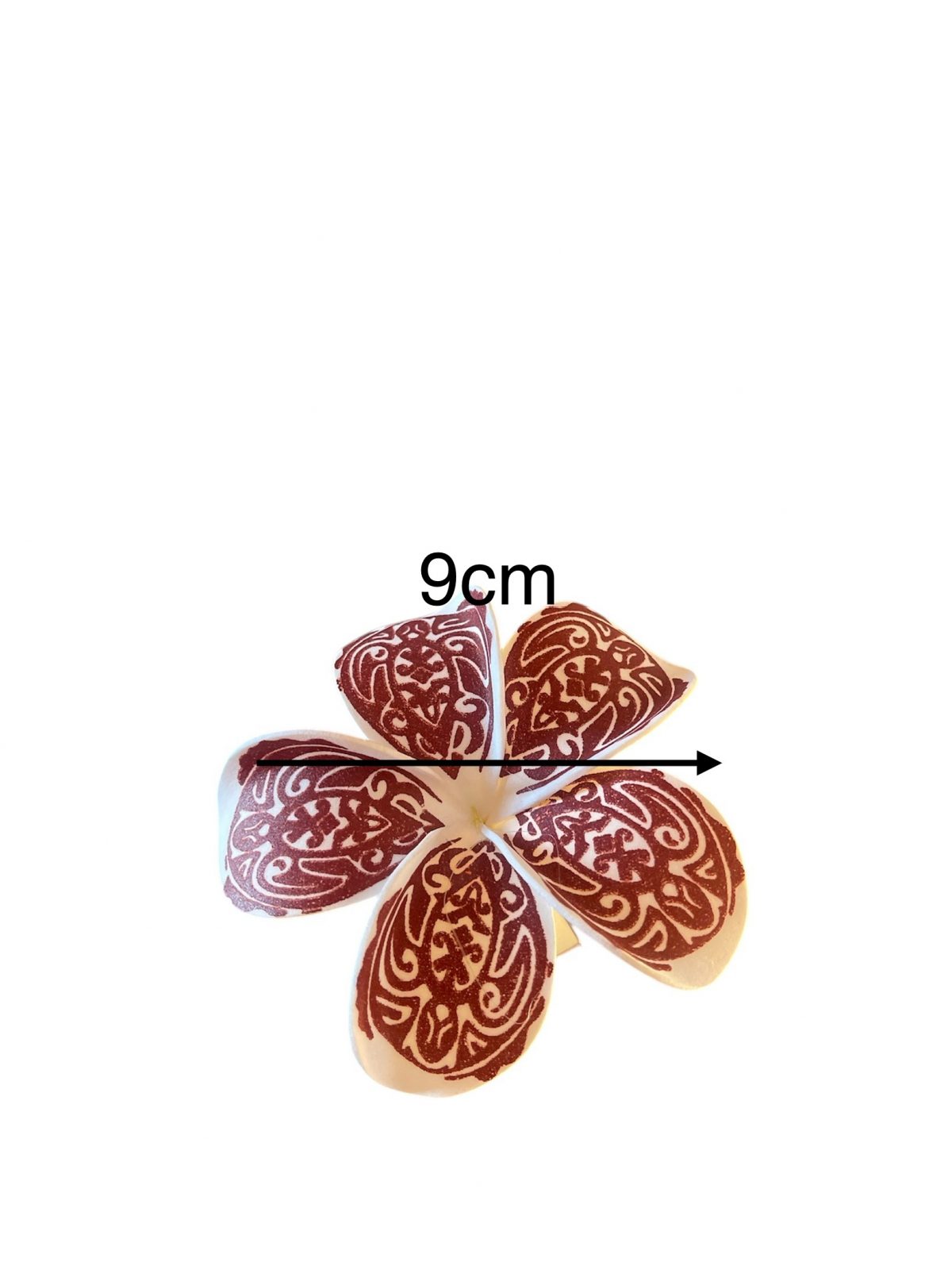Fleur de Frangipanier artificielle marron tatoo 9 cm (pince) REF11 – Image 2