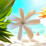 Fleur de tiare artificielle 9cm (tige) réf 19