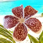 Fleur de Frangipanier artificielle marron tatoo 9 cm (pince)réf 02