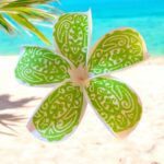 Fleur de Frangipanier artificielle vert tatoo 9cm (pince)réf 03