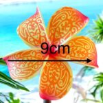 Fleur de Frangipanier tatoo artificielle orange  9cm (tige)réf 07